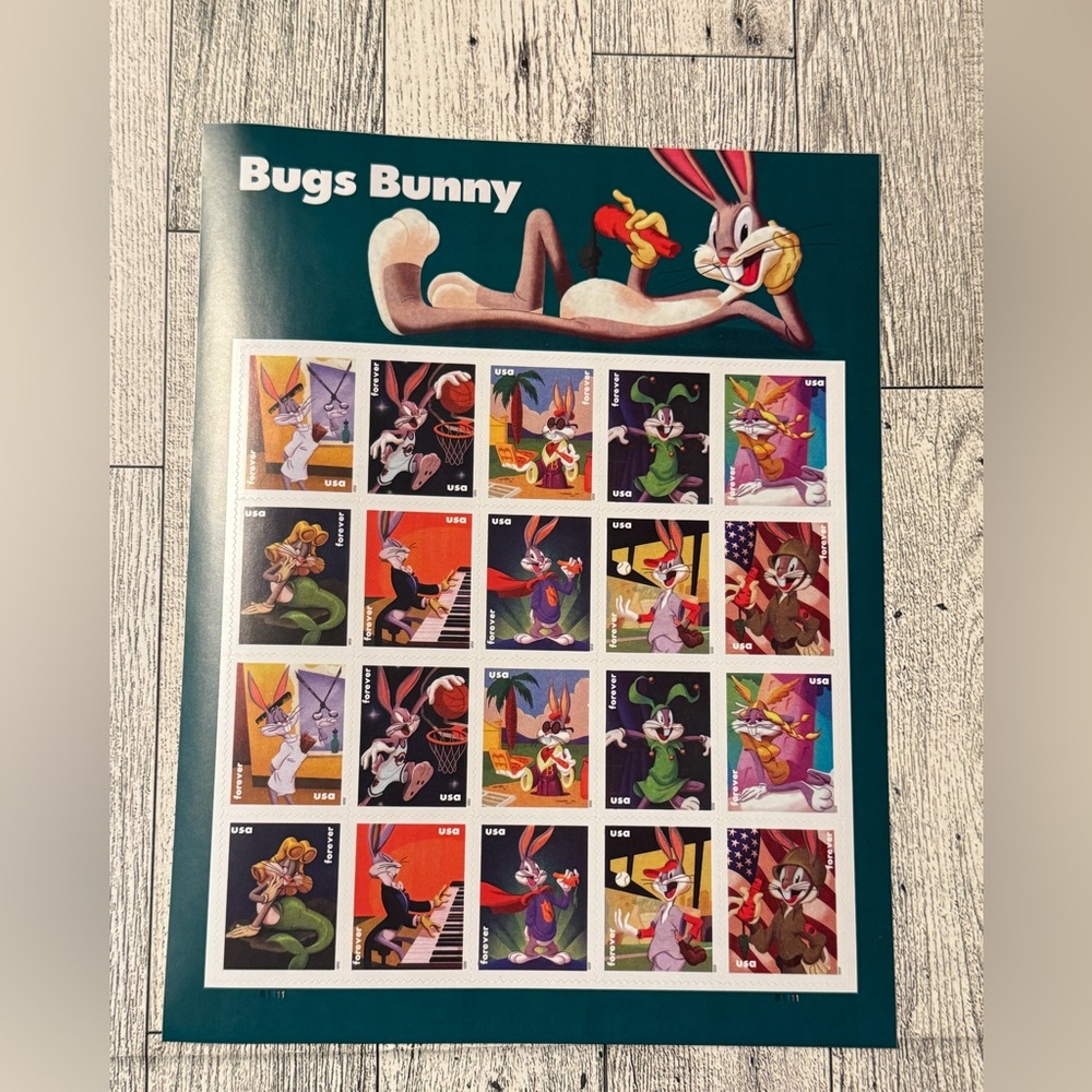 20 Bugs Bunny USA Forever Stamp Sheet - Picture 1 of 2